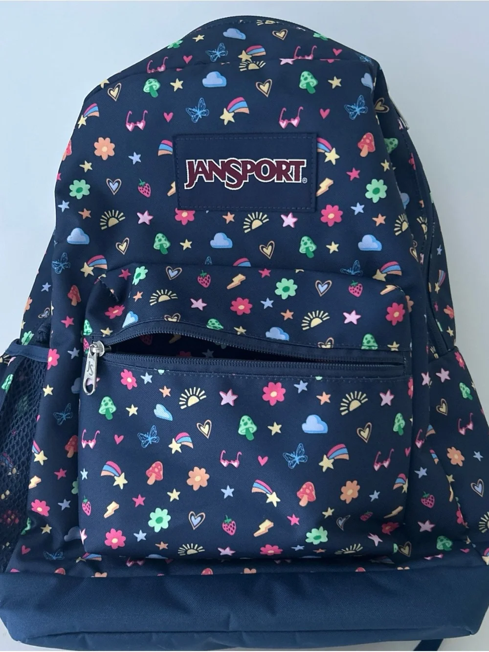 17” JanSport Kids' Navy Rainbow Icons Electric Backpack Like New WOT - Picture 1 of 16
